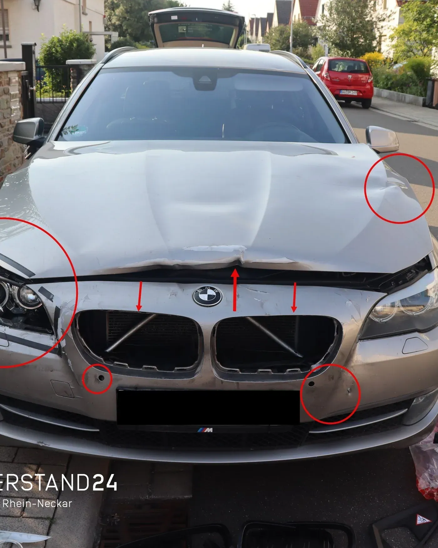 BMW 5er Touring mit Frontschaden – Schadenaufnahme für ein Unfallgutachten
