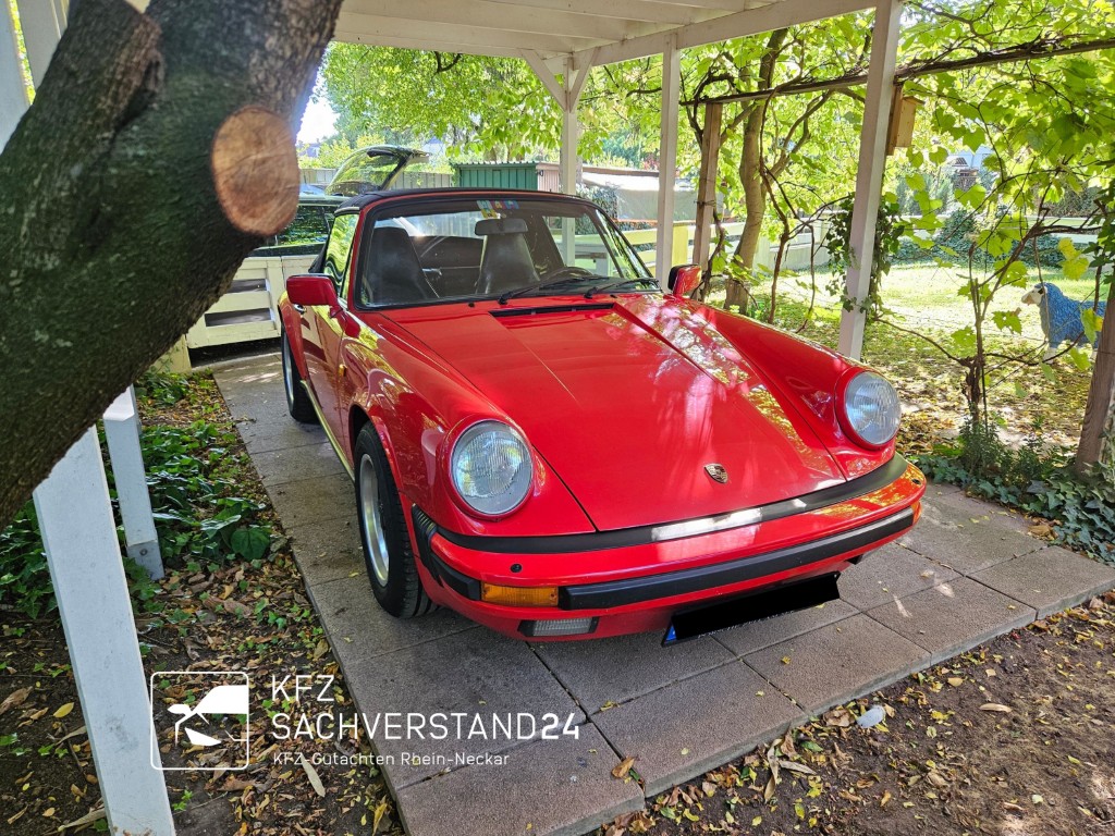 roter Porsche 911 Carrera Cabrio Kfz Sachverstand 24 Oldtimergutachten gutachter Viernheim Heidelberg Mannheim Rhein-Neckar
