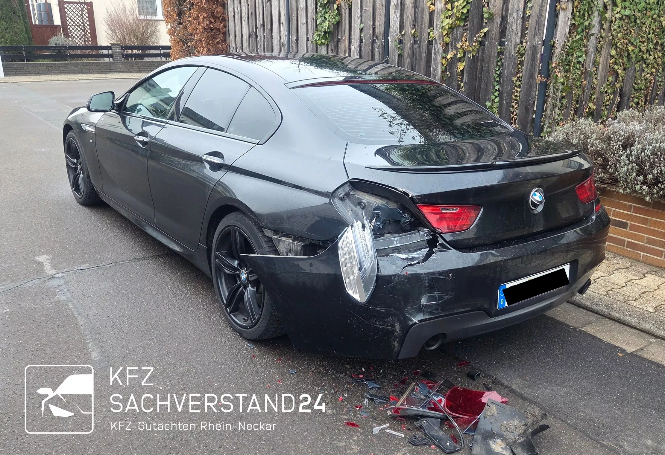 BMW 6er Heckschaden Kfz Sachverstand 24 Unfallgutachten gutachter Viernheim Heidelberg Mannheim Rhein-Neckar